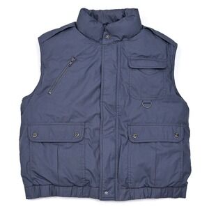 The Company Store Men's Vintage‎ Medium Down Filled Blue Puffer Vest